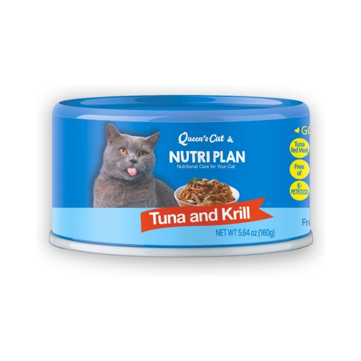 Dongwon Queen's Cat & NUTRIPLAN Tuna & Krill Wet Cat Food, 5.64 Oz Can