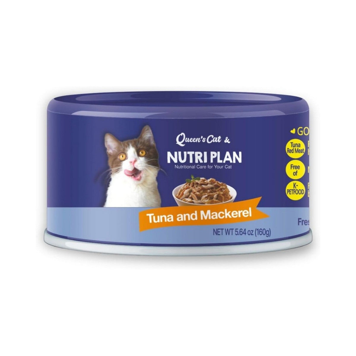 Dongwon Queen's Cat & NUTRIPLAN Tuna & Mackerel Wet Cat Food, 5.64 Oz Can